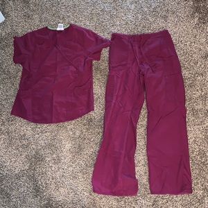 Scrubstar Women's Burgundy Scrub Top and Pants Set